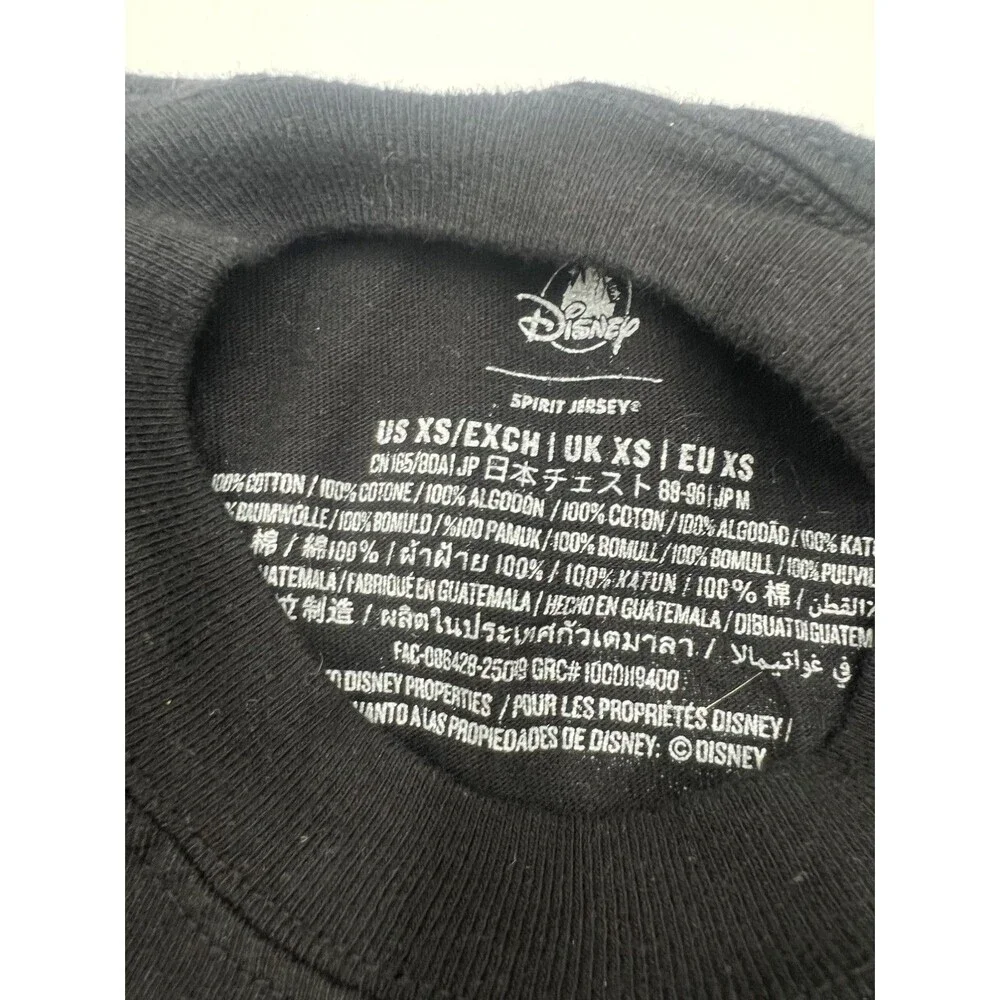 Walt Disney World Spirit Jersey Monochrome Black on Black Disney Parks XS